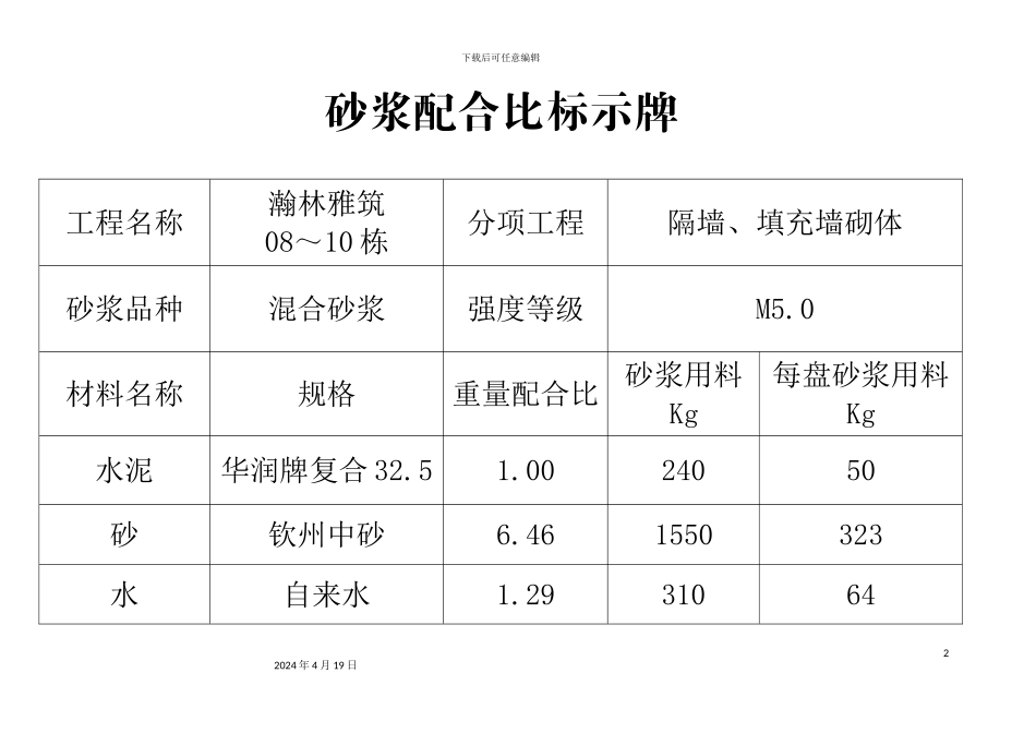 配合比标示牌_第2页