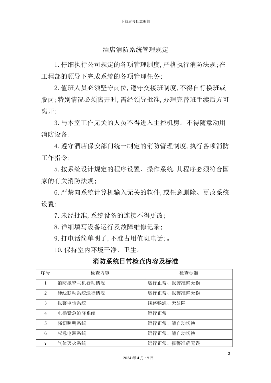 酒店消防系统管理规定_第2页
