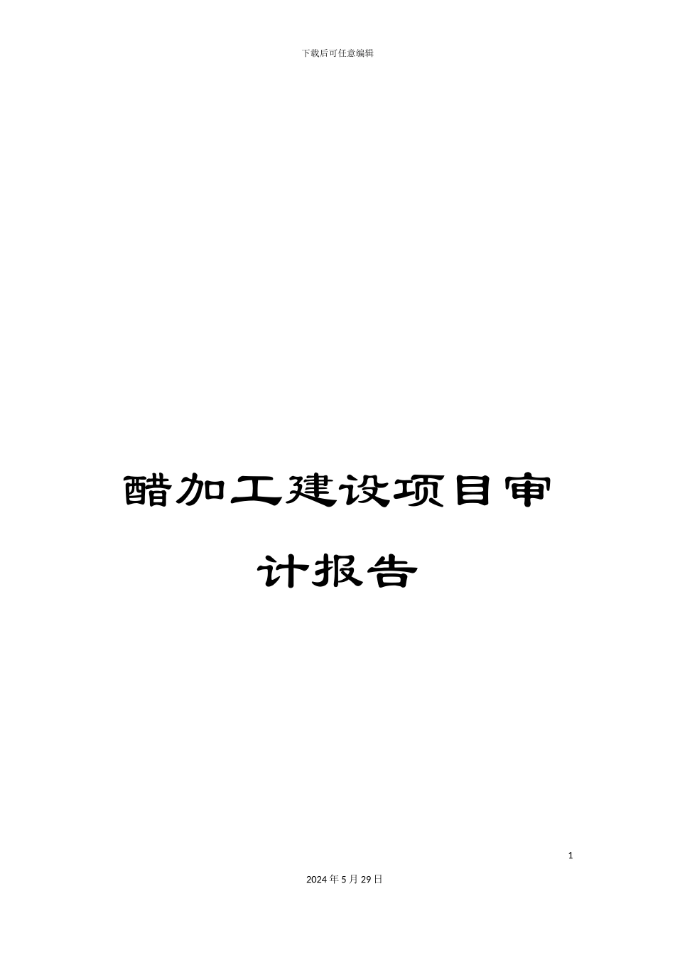 醋加工建设项目审计报告_第1页