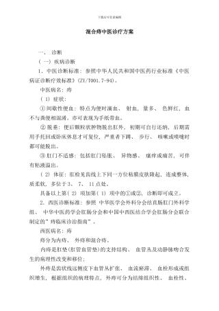 重点病种中医诊疗方案痔瘘裂痈样本