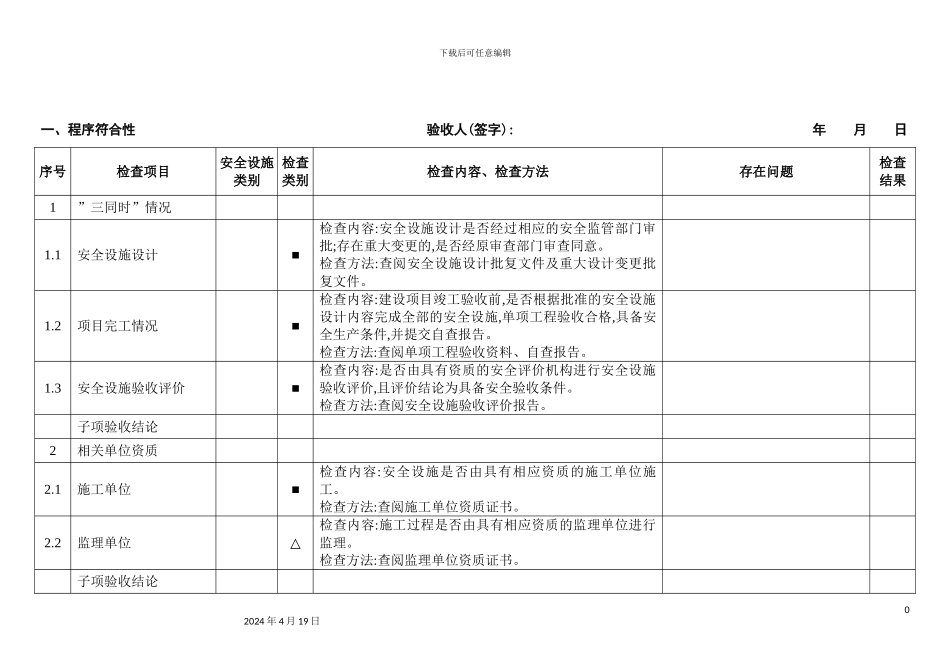 金属非金属地下矿山建设项目安全设施竣工验收表_第3页