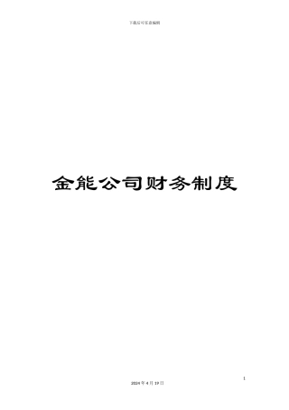 金能公司财务制度