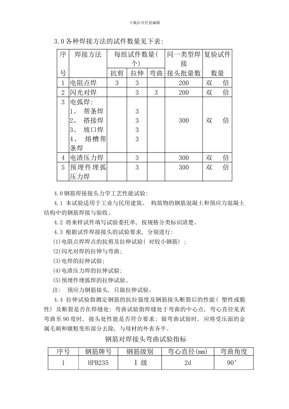 钢筋焊接力学性能作业指导书样本_第2页