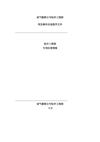 钻井应急预案样本