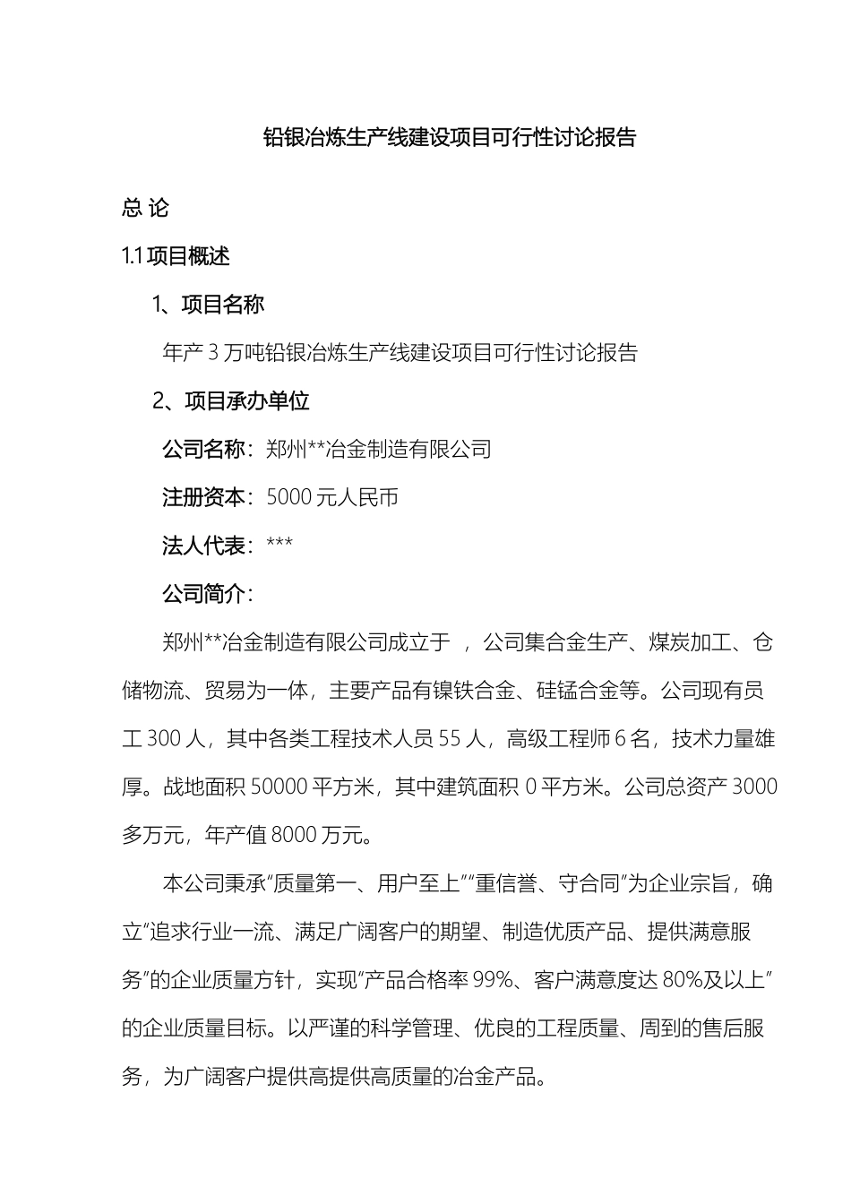 铅银冶炼项目可行性研究报告_第2页