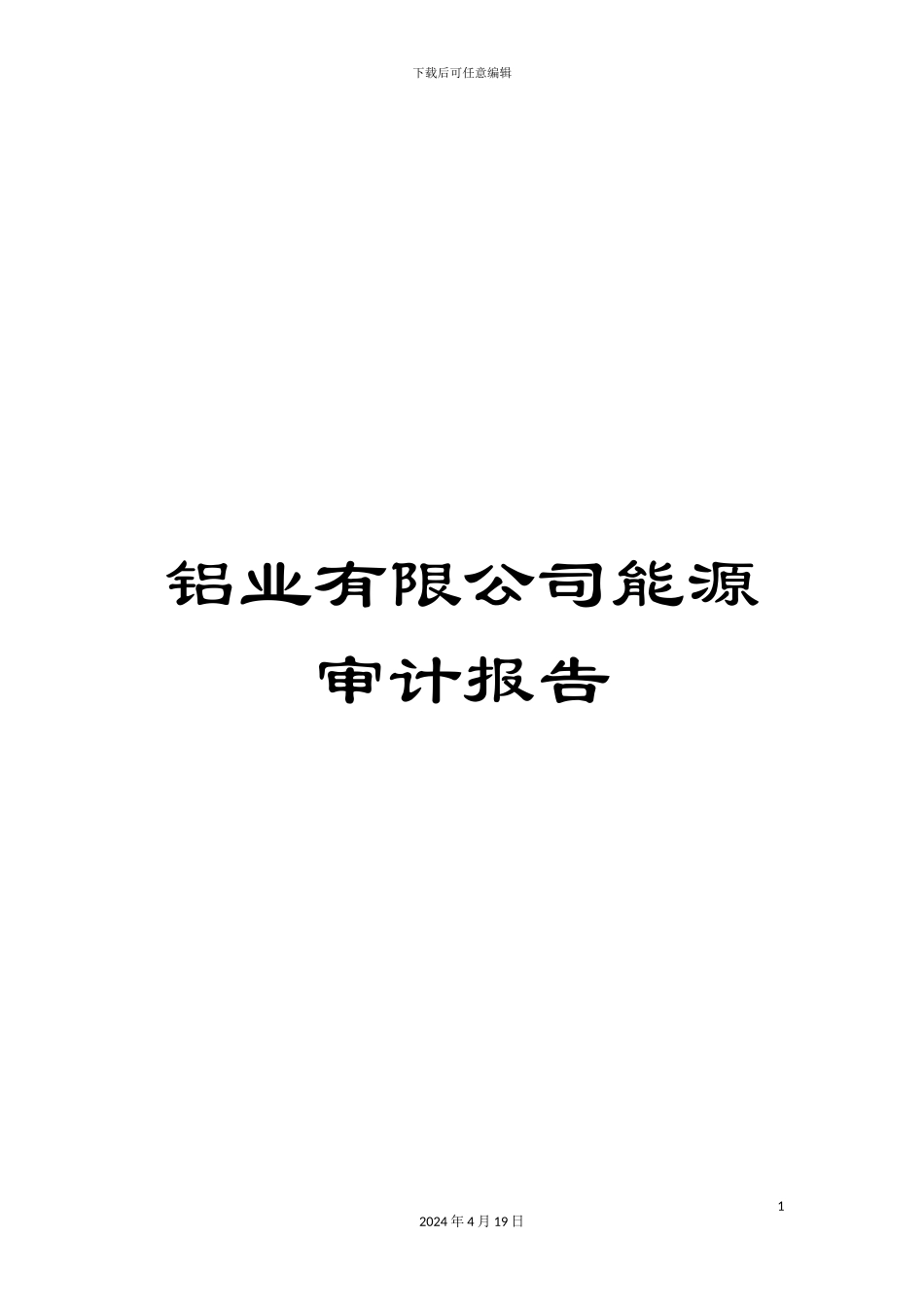 铝业有限公司能源审计报告_第1页