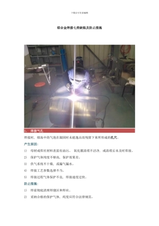铝合金焊接七类缺陷及防止措施样本