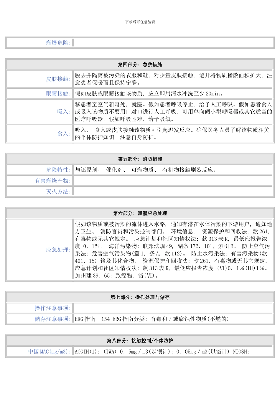 铬酸钡安全技术说明书样本_第2页