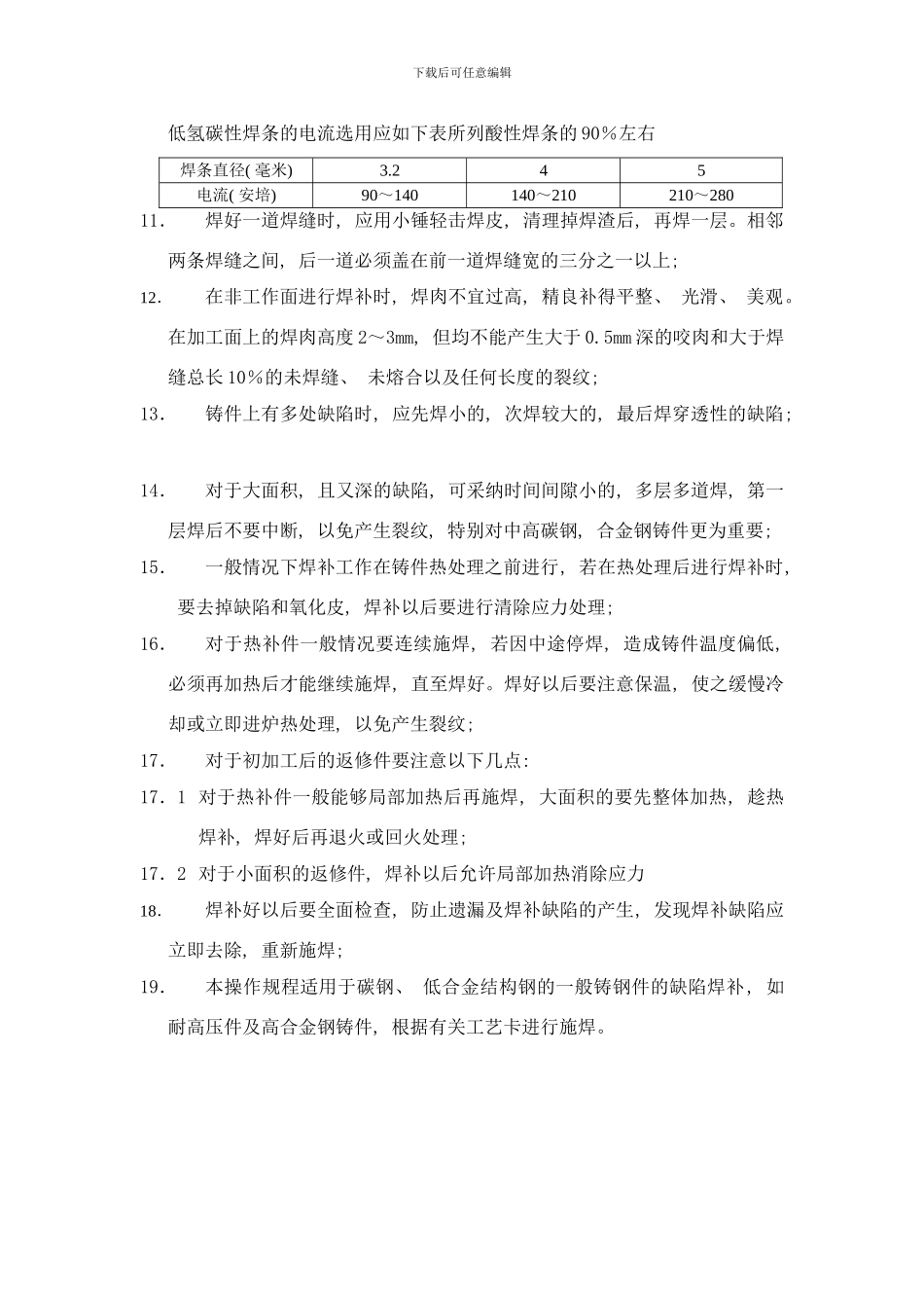 铸钢件焊补工艺守则样本_第3页