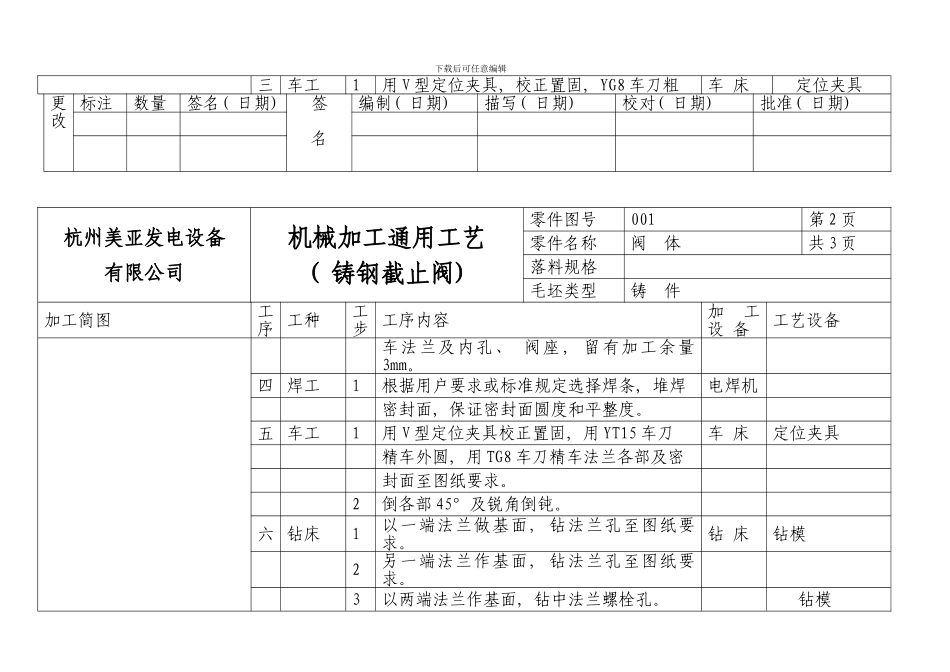 铸钢截止阀工艺样本_第3页