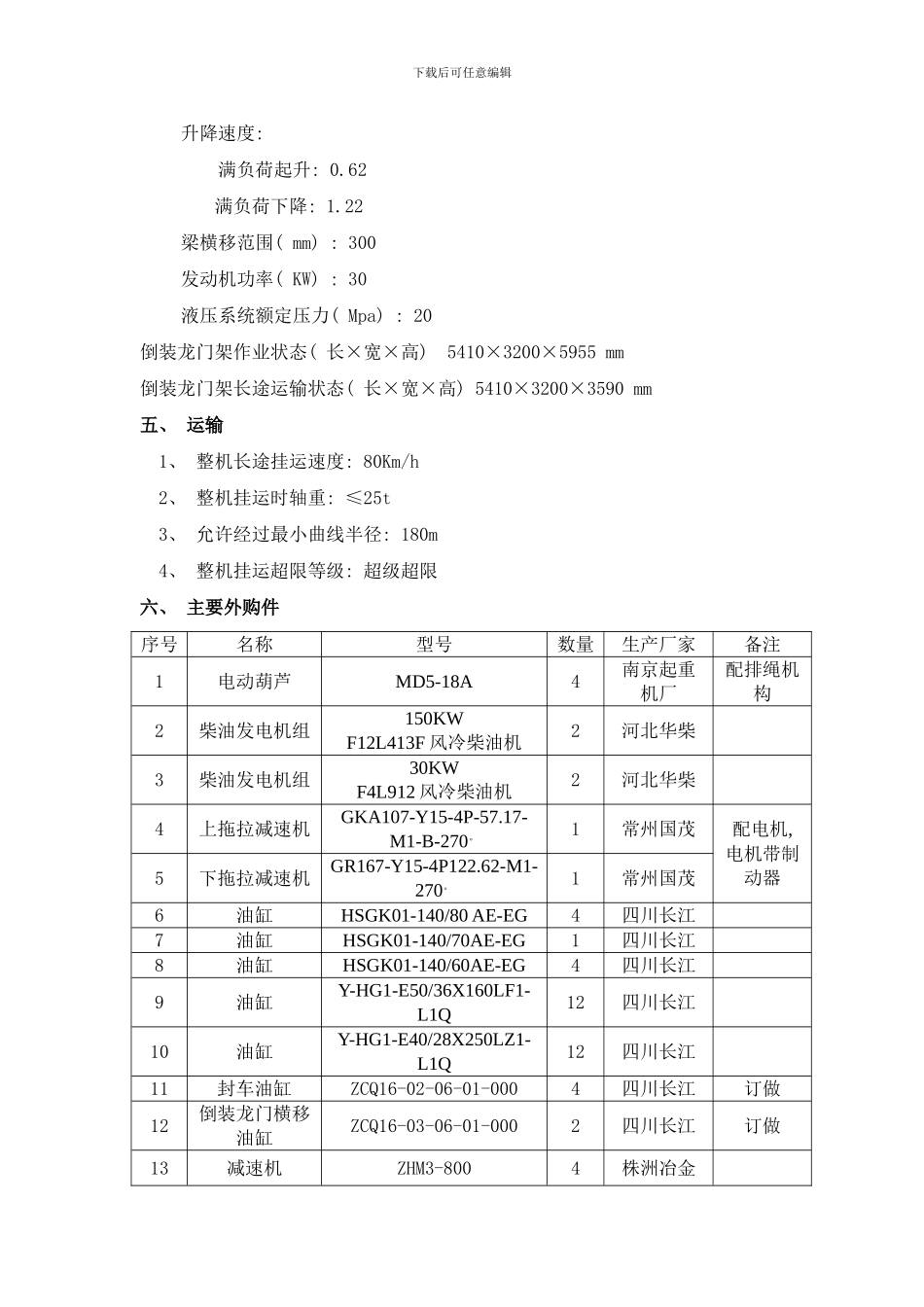 铺轨机技术规格及参数样本_第3页
