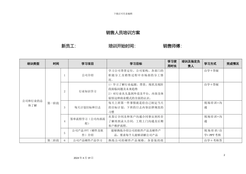 销售人员学习计划及方案_第2页