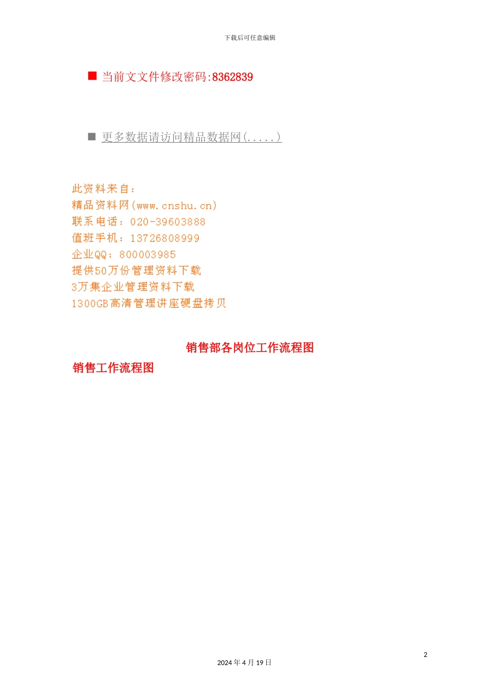 销售部各岗位工作流程图分析_第2页