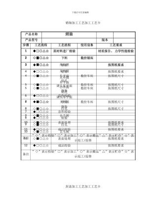 销轴加工工艺加工工艺卡样本