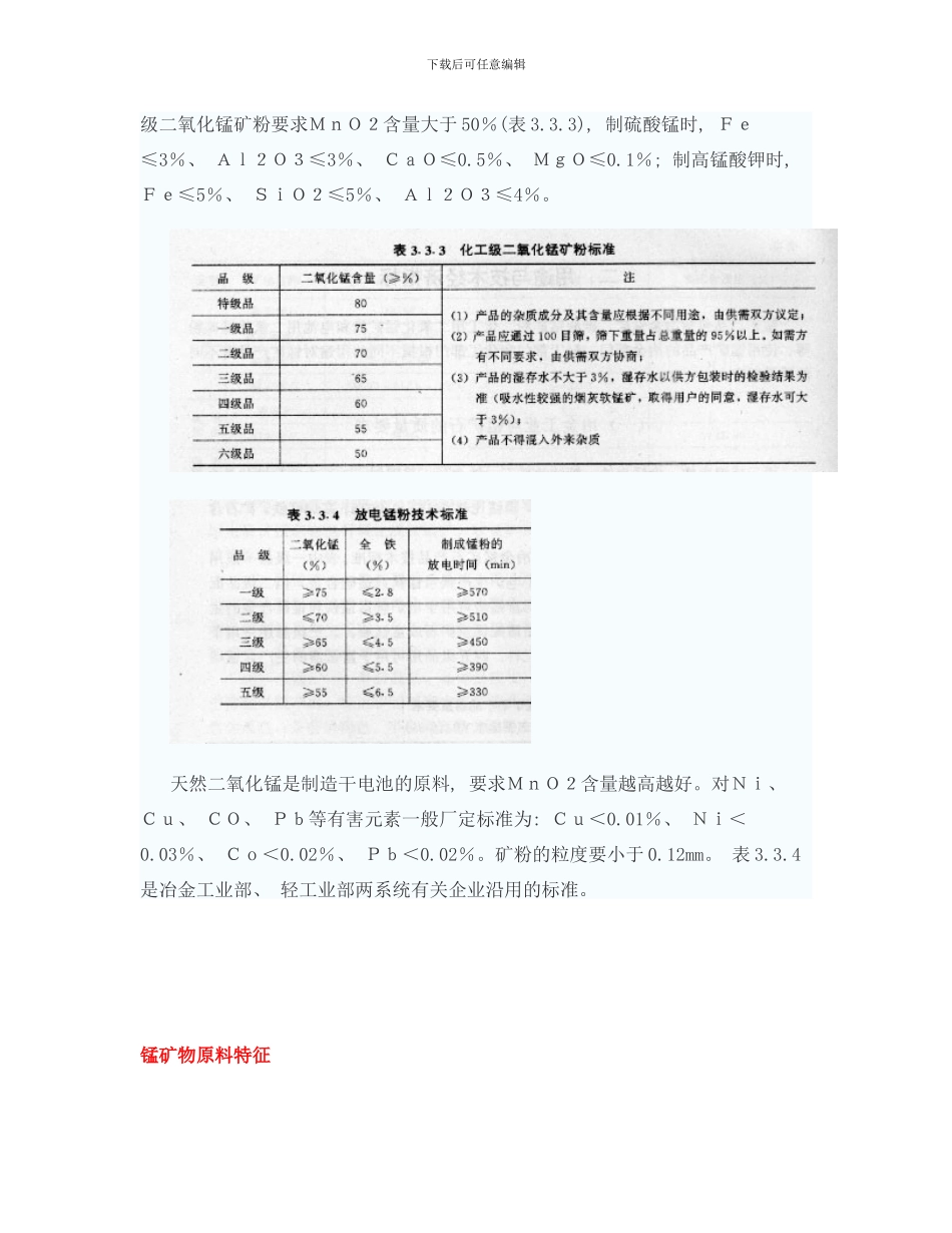 锰矿用途与技术经济指标样本_第2页