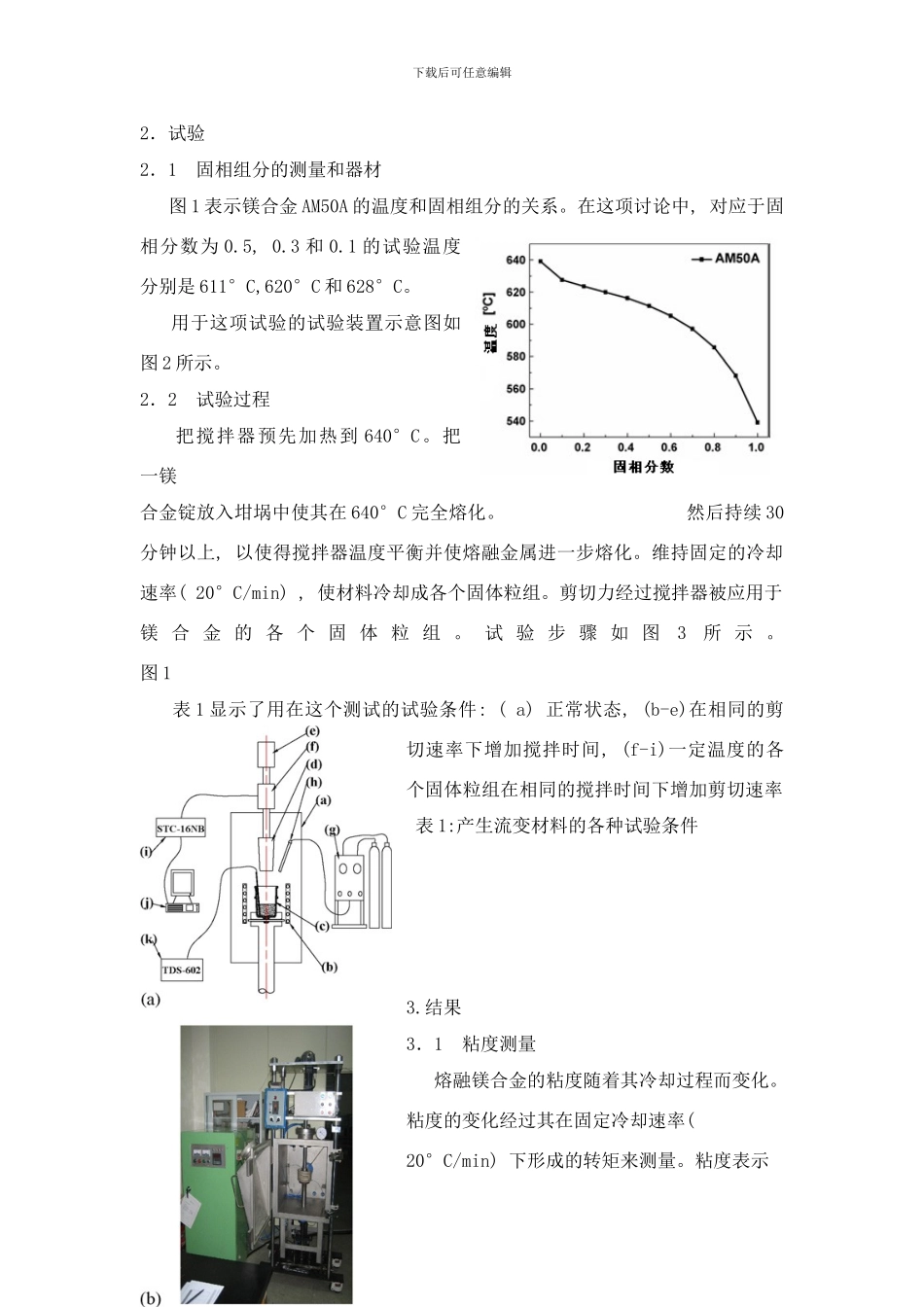 镁合金AMA的成形流变学的粘度特性的研究样本_第2页