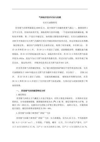 长庆气体钻井技术研究与实践样本