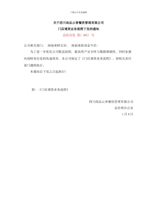 门店调货流程样本