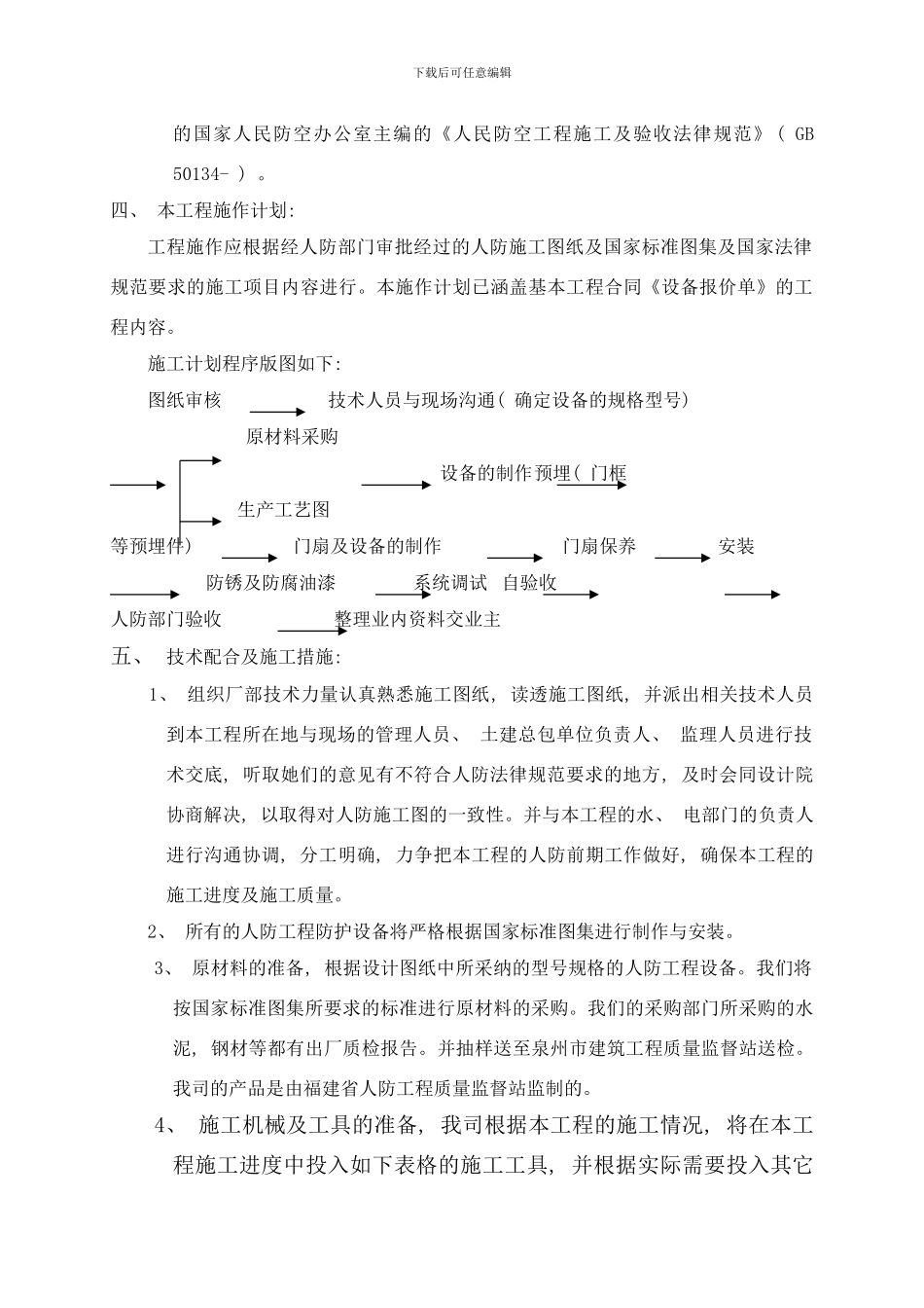 防护及防化人防工程施工组织方案样本_第3页