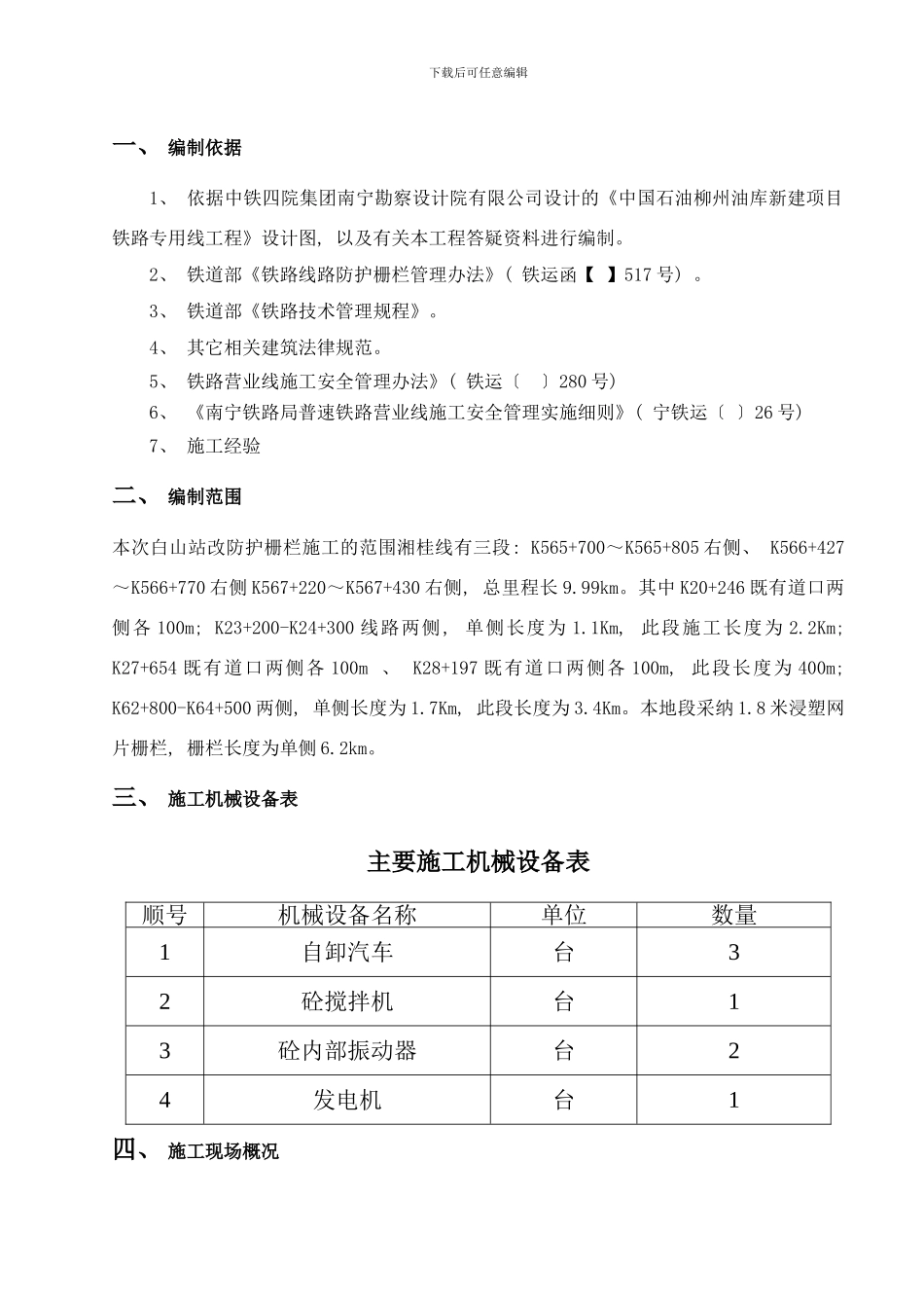 防护栅栏洛满至洛东段施工组织样本_第1页