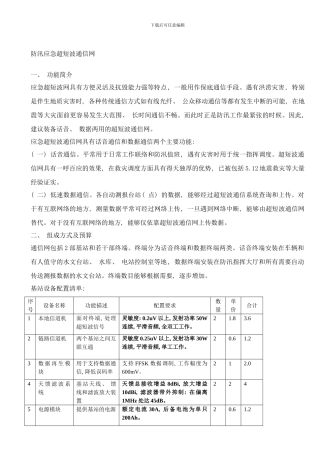 防汛应急超短波网建设方案样本