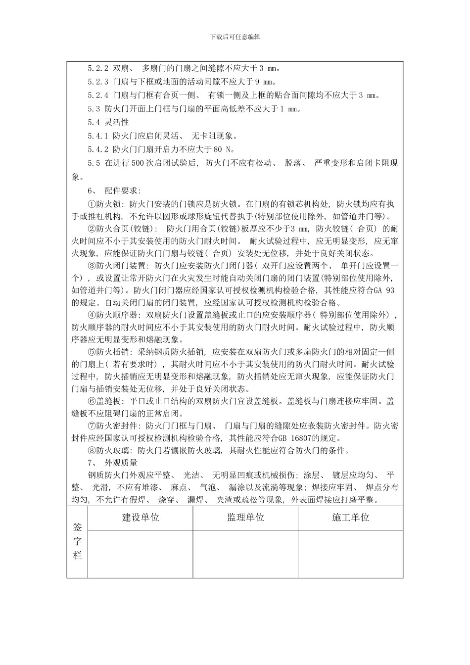 防火门的技术要求样本_第2页