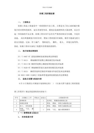 防腐绝热工程质量监督样本