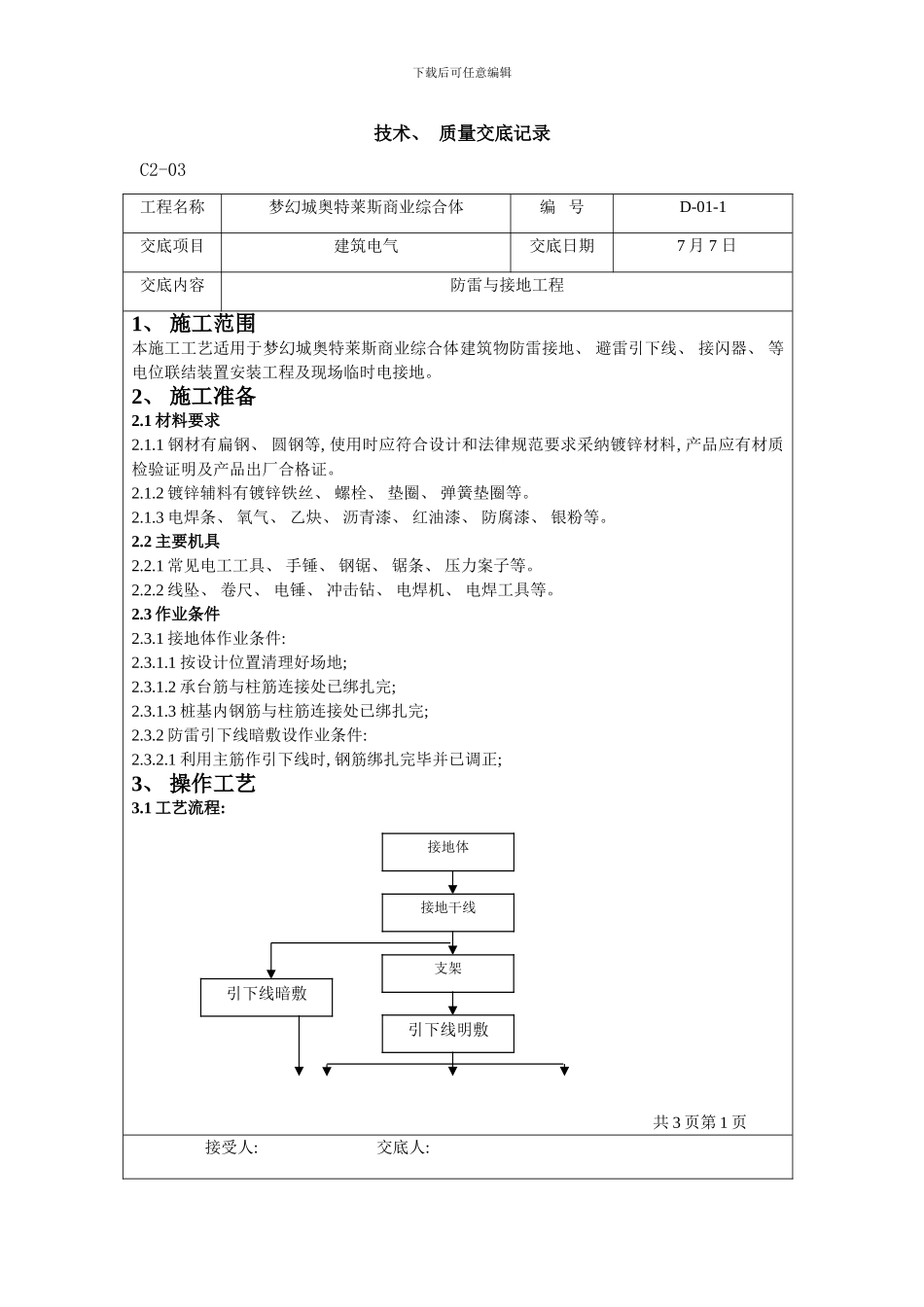 防雷与接地技术交底样本_第1页