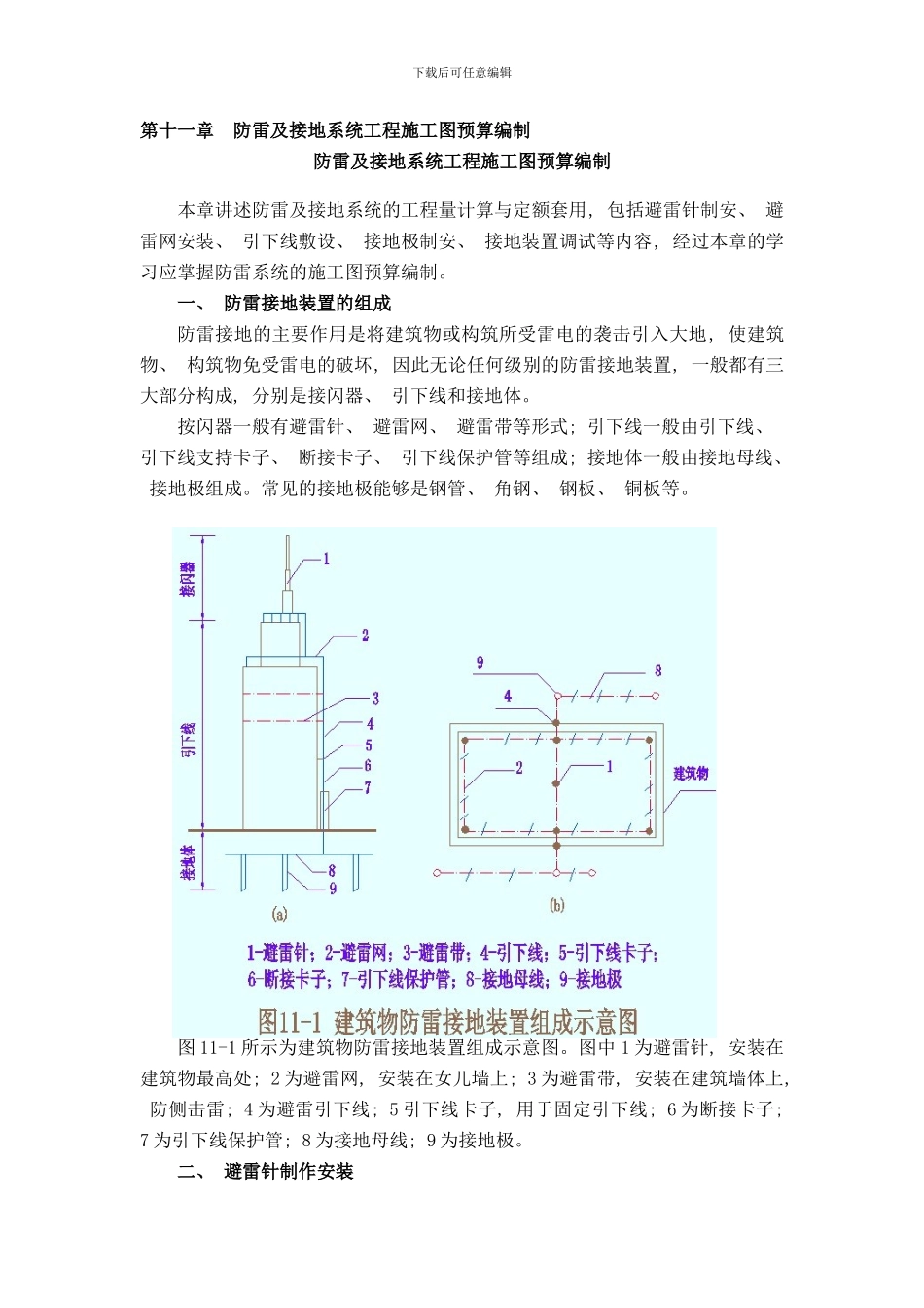 防雷及接地系统工程施工图预算编制样本_第1页
