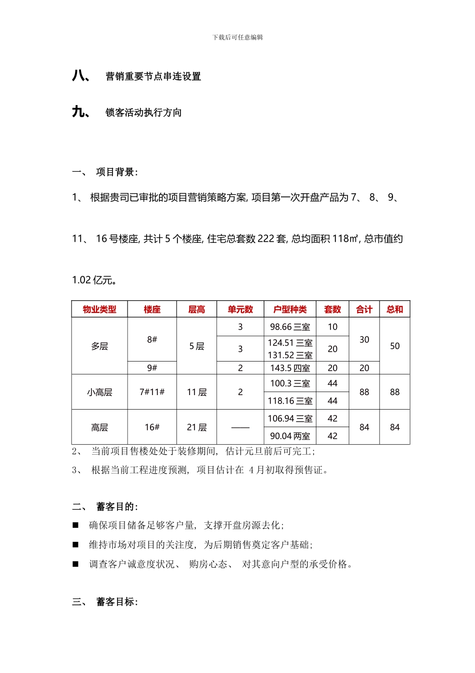 阳光国际项目开盘前蓄客营销执行方案蓄客方案样本_第2页