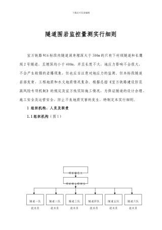 隧道围岩监控量测实施细则