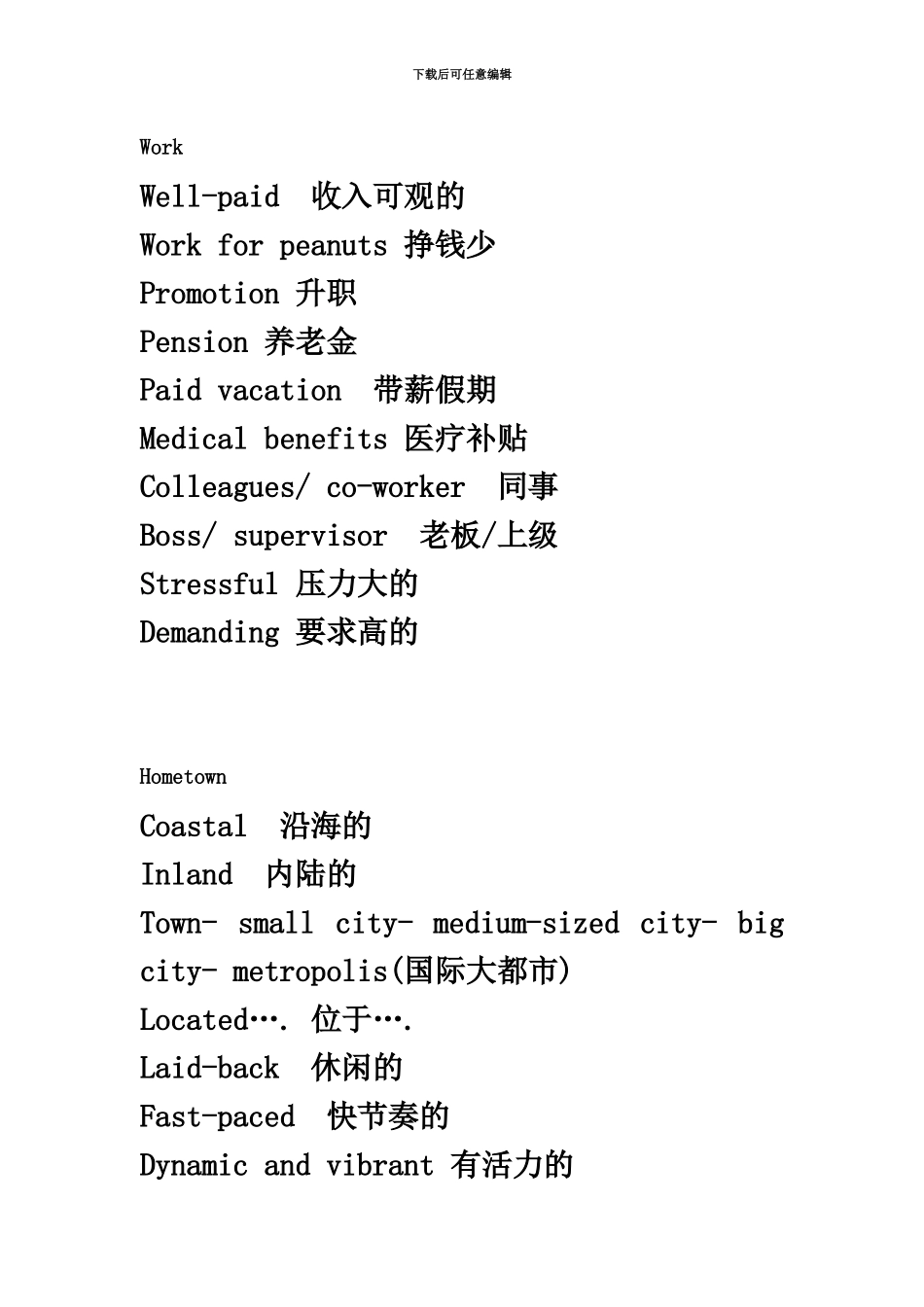 雅思口语20场景核心词汇_第3页