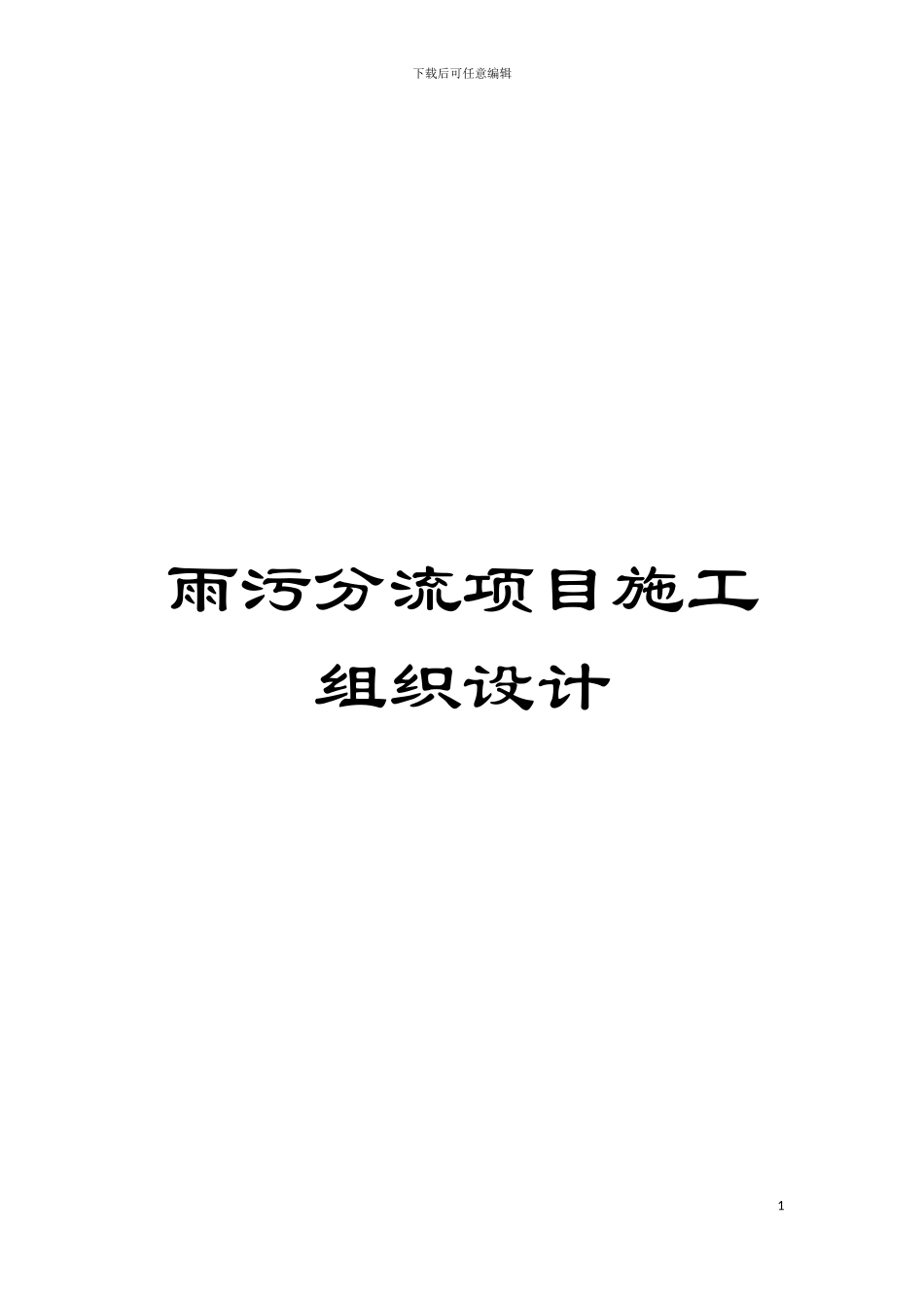 雨污分流项目施工组织设计模板_第1页