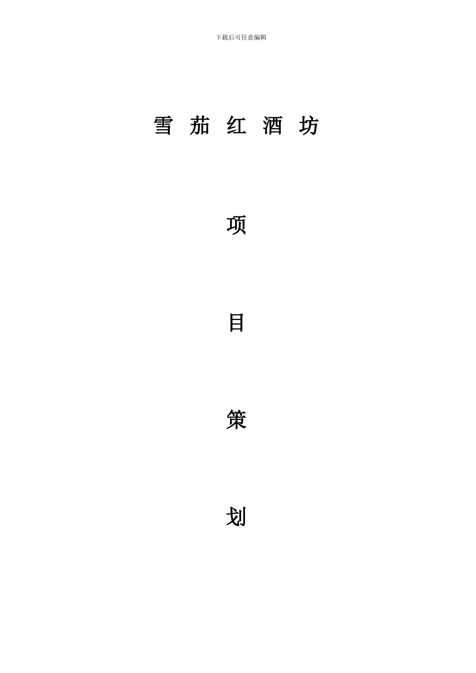 雪茄红酒坊项目策划书_第1页