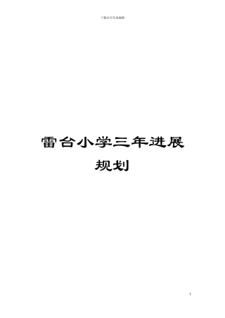 雷台小学三年发展规划模板