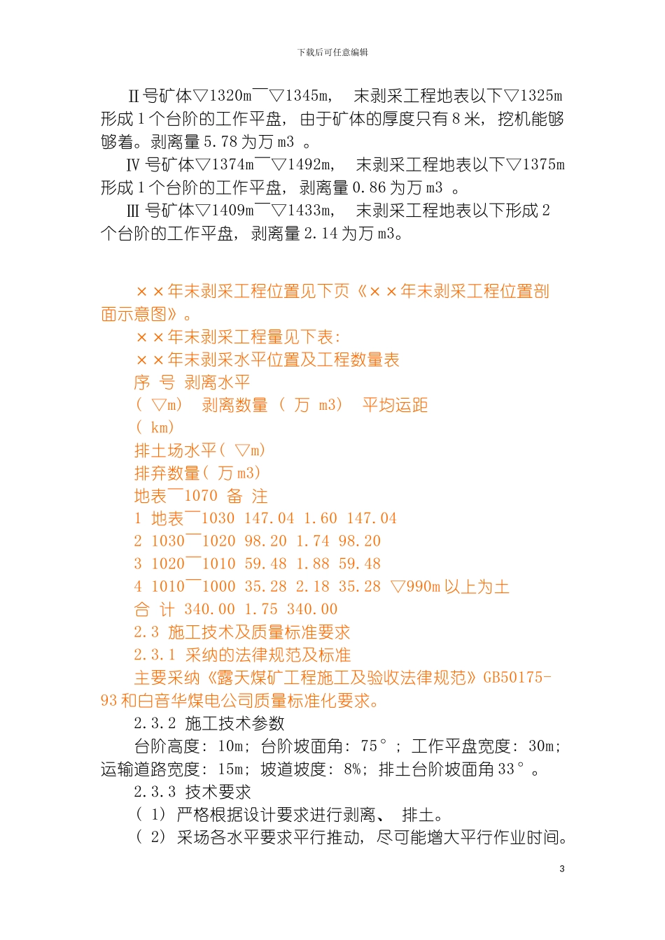 露天矿施工组织设计模板_第3页
