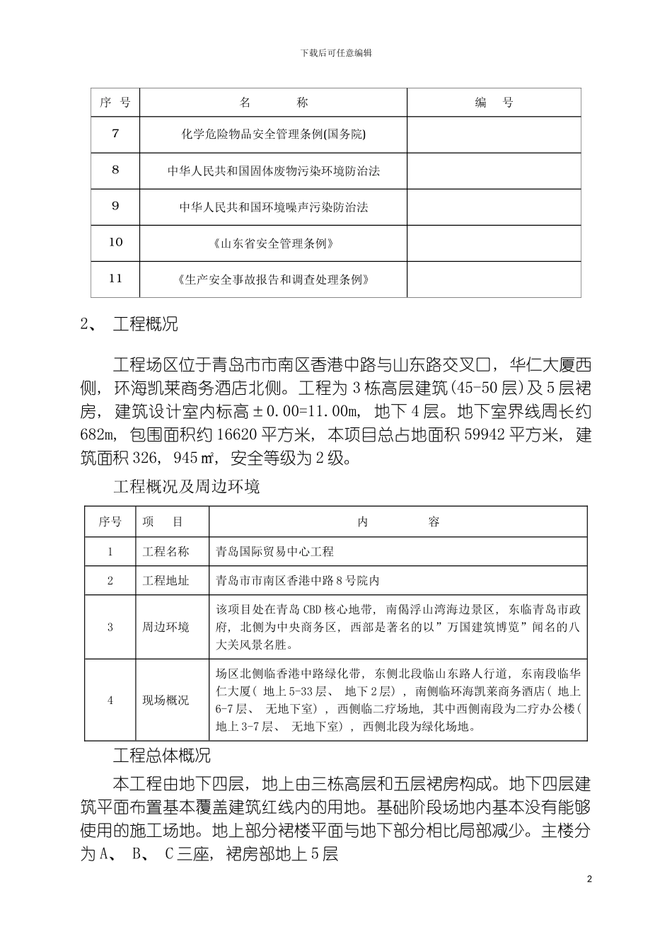 青岛国际贸易中心安全文明施工组织设计模板_第3页