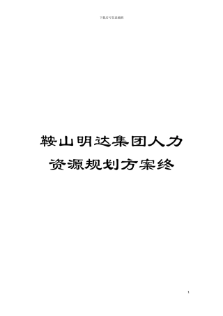 鞍山明达集团人力资源规划方案终模板