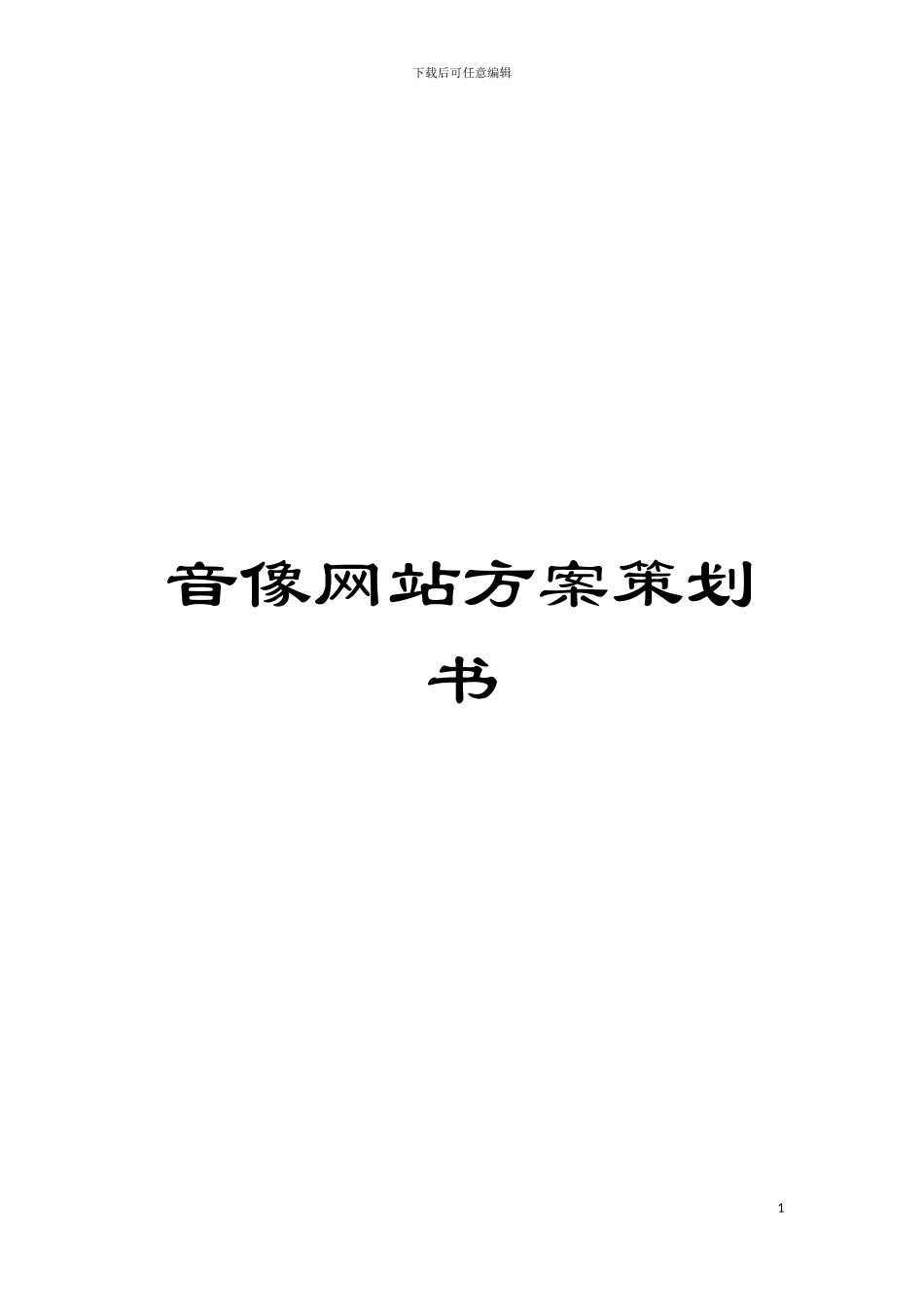 音像网站方案策划书模板_第1页