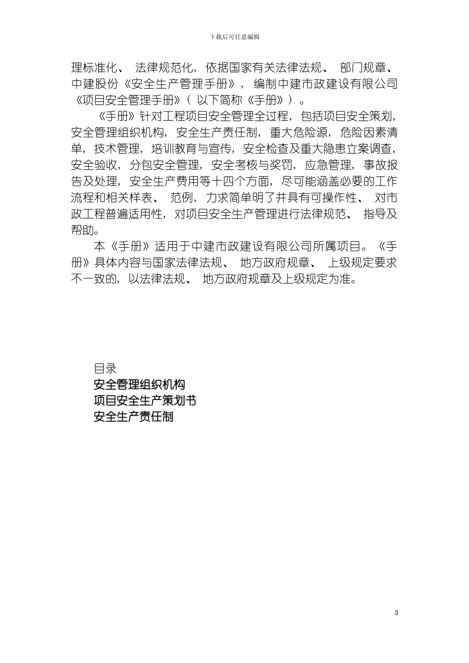 项目安全管理手册模板_第3页