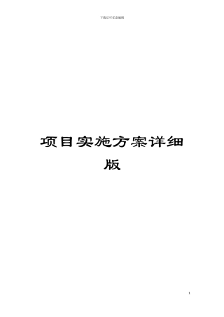 项目实施方案详细版模板