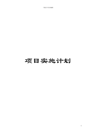 项目实施计划模板