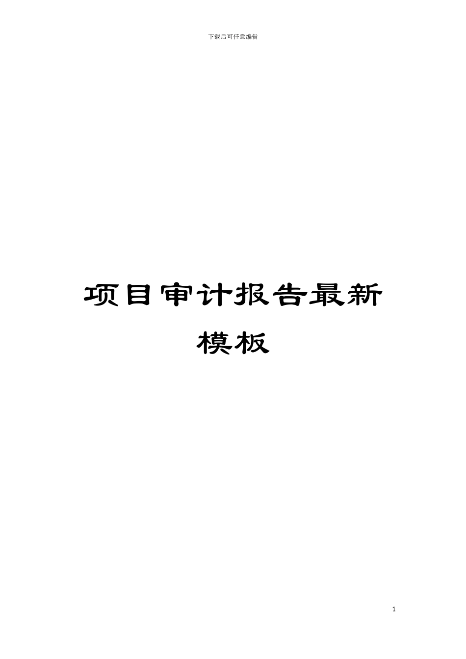 项目审计报告最新模板模板_第1页