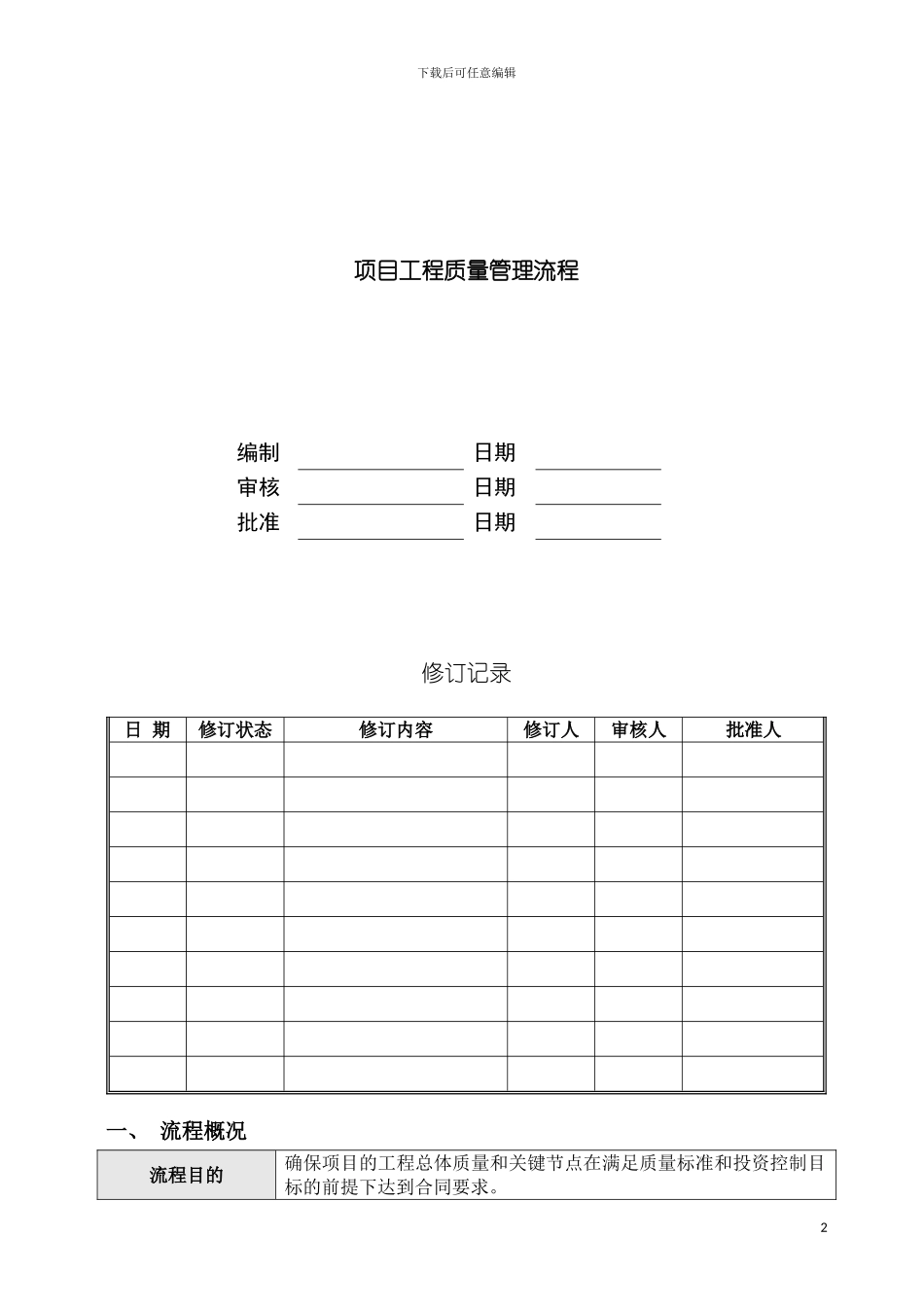 项目工程质量管理流程模板_第2页