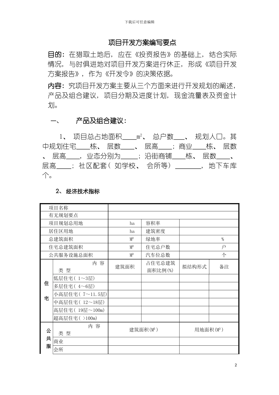 项目开发方案报告编写要点模板_第2页