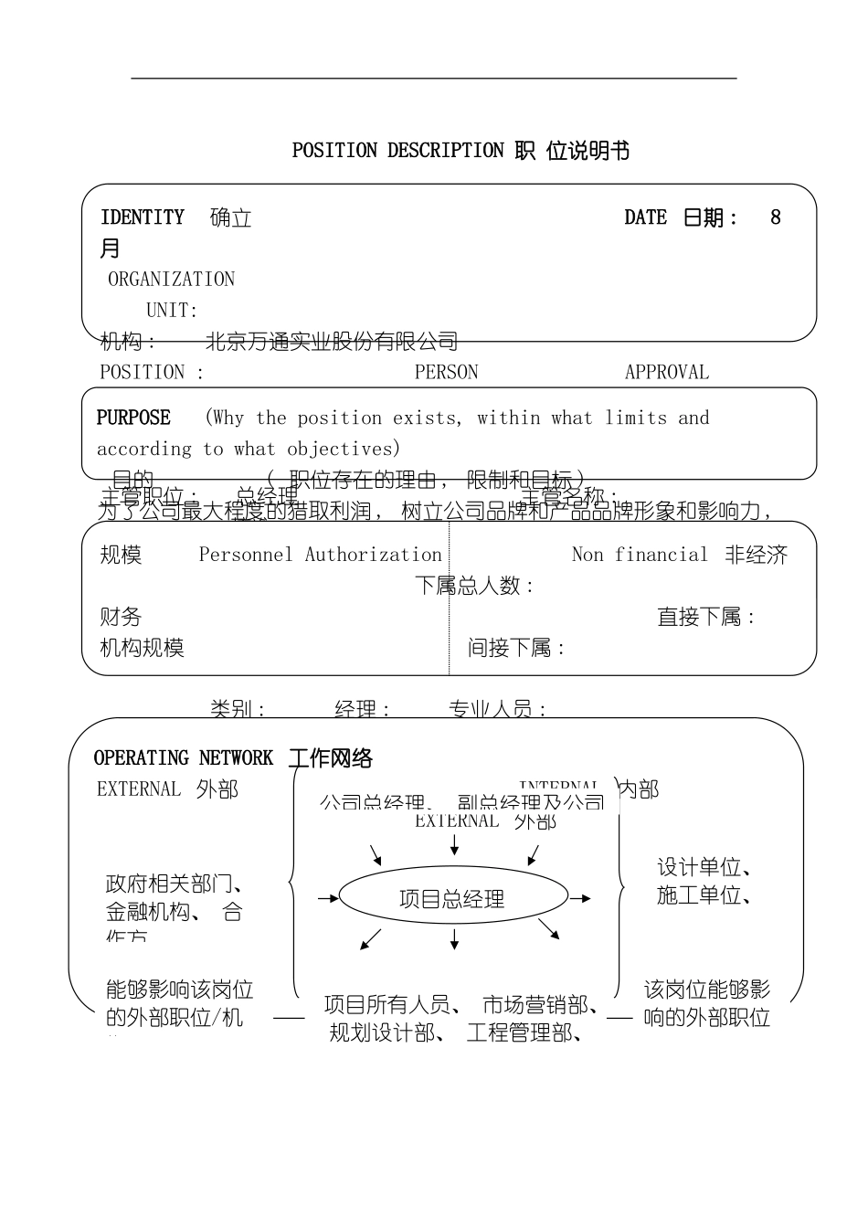 项目总经理职位说明书模板_第2页