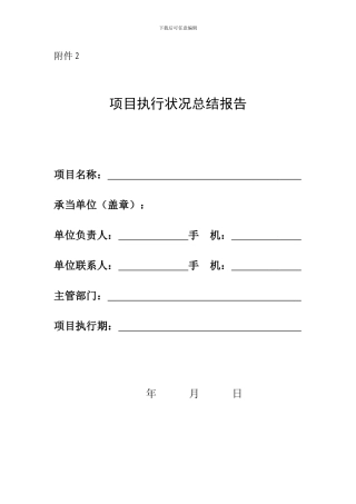 项目执行情况总结报告