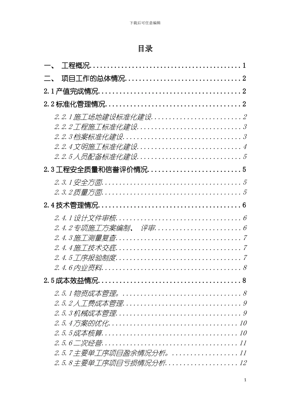 项目收尾阶段施工总结模板_第2页