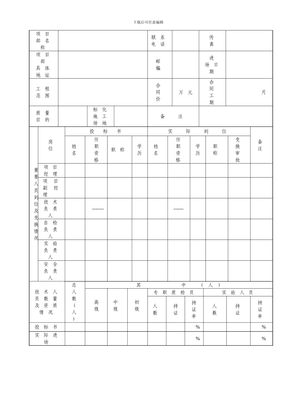 项目施工单位报备表_第3页