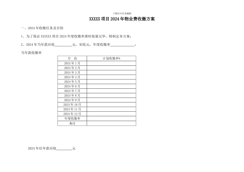 项目物业企业物业费催缴方案实用_第1页
